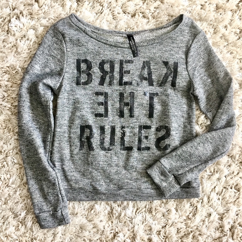 Break the Rules Crop/Short Sweatshirt Size Small